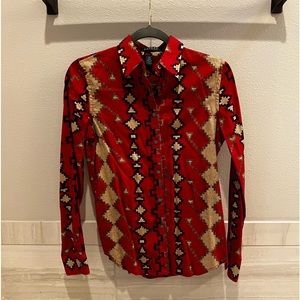 Ralph Lauren Women’s Western Look Long Sleeve Button Down Shirt - Size XS
